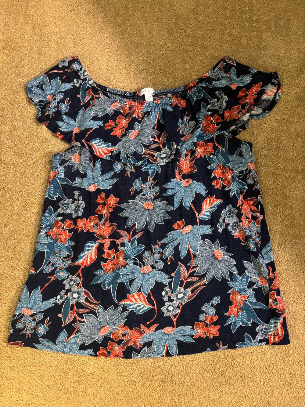 J.Jill Ruffle Top Linen Tank